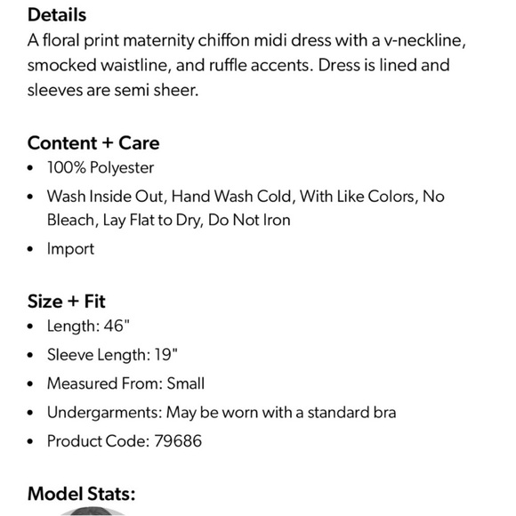 Black Floral Chiffon Ruffle Accent Maternity Midi Dress - Picture 2 of 6